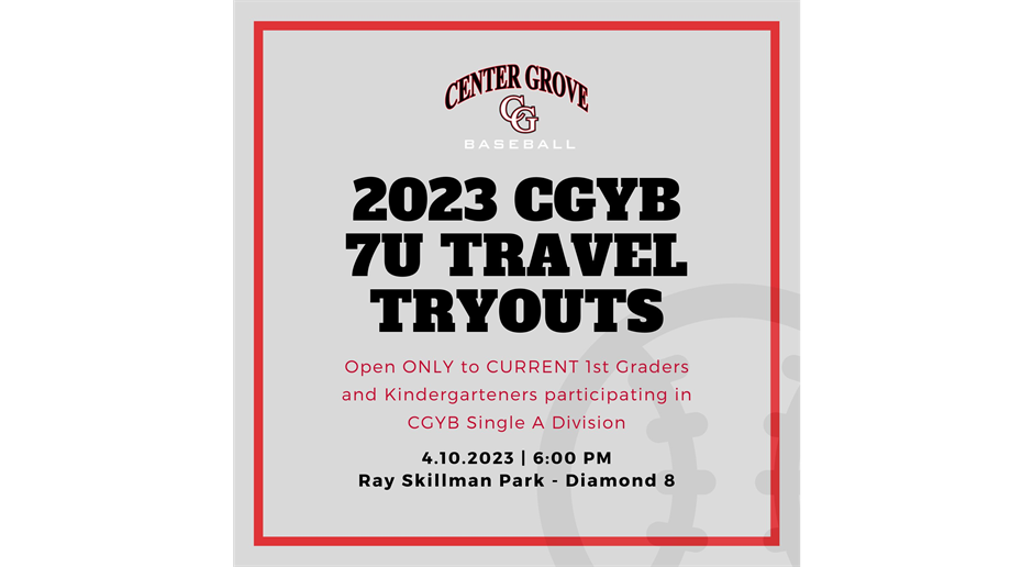 CGYB 7U Travel Tryouts (4/10) - Registration OPEN